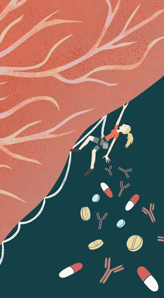 cover met illustratie voor proefschrift over de invloed van medicijnen op de placenta gemaakt voor Gaby Eliesen door Studio Het Paradijs